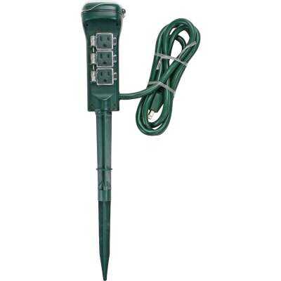 Prime 15A 125V 1875W Green Outdoor Timer Power Stake