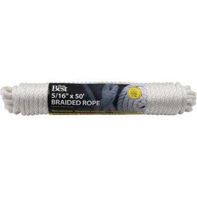 Do it Best 5/16 In. x 50 Ft. White Braided Nylon Packaged Rope